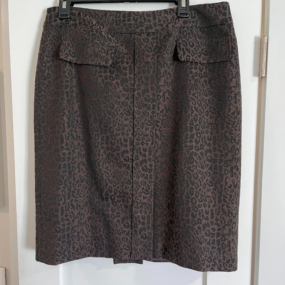 Ann Taylor Leopard Jacquard Skirt - 12 NWOT